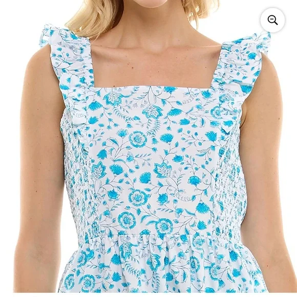 Draper James Paisley Ruffle Maxi Dress | Large - Picture 3 of 8